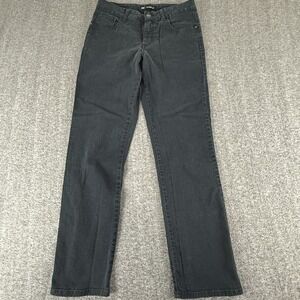 Lee Classic Fit Women's Black Straight Leg Jeans Embroidered Pockets Size 8 Med